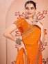 Vasthrlay Embroidery Bandhani Unstitched Rama Green Saree