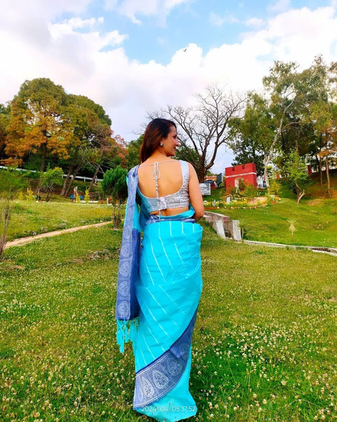Vasthrlay Traditional Jacquard Krishana Wedding Contrast