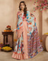 Vasthrlay Womens Printed Unstitched Beige Saree
