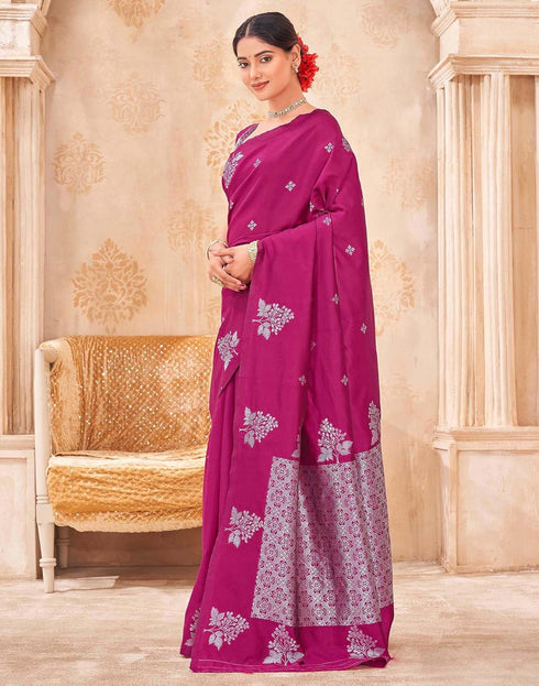 Vasthrlay Kanjivaram Jacquard Unstitched Mustard Saree