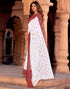 Vasthrlay Bandhani Georgette Unstitched White Saree
