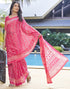 Vasthrlay Chanderi Bandhani Unstitched White Saree