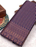 Vasthrlay Kanjivaram Banarasi Unstitched Blue Ethnic Wear