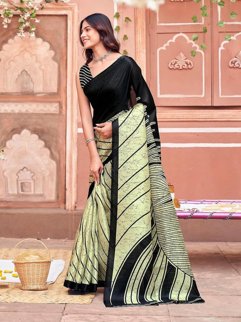 Vasthrlay Womens Printed Unstitched Dusty Pink Saree