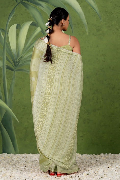 Vasthrlay Fashion Chiffon Georgette Green Ethnic Wear