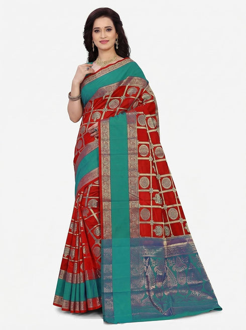 Vasthrlay Banarasi Green Ethnic Wear