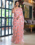 Vasthrlay Georgette Printed Unstitched Orange Saree