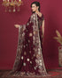Vasthrlay Kanjivaram Banarasi Maroon | Golden Border Saree With Unstitched Blouse Piece