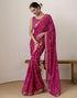 Vasthrlay Georgette Bandhani Unstitched Purple Saree