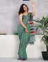 Vasthrlay Womens Printed Unstitched Green Saree