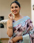 Vasthrlay Womens Printed Unstitched Beige Saree