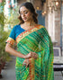 Vasthrlay Bandhani Embroidery Unstitched Pink Saree