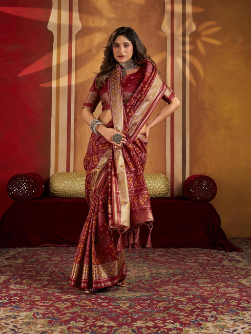 Vasthrlay Women's Kanjivaram Silk Unstitched Saree