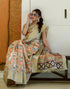 Vasthrlay Womens Striped Unstitched Dusty Pink Saree