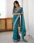 Vasthrlay Georgette Bandhani Black Saree With Multicolour Unstitched Blouse Piece