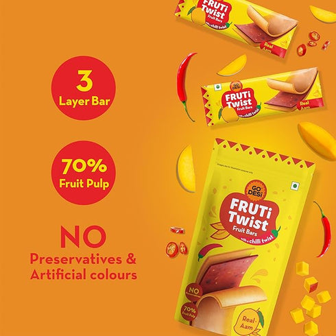 GO DESi Real Aam Fruti Twist Fruit Bars