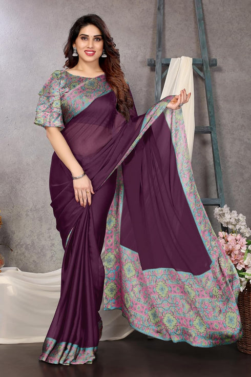 Vasthrlay Fashion Chiffon Dusty Turquoise Ethnic Wear