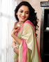 Vasthrlay Chanderi Printed Unstitched Off White Saree