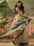 Vasthrlay Womens Printed Dusty Lemon Yellow Saree With Unstitched Blouse Piece