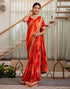 Vasthrlay Bandhani Embroidery Unstitched Teal Saree