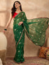 Vasthrlay Georgette Bandhani Embroidered Unstitched Ethnic Wear