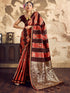 Vasthrlay Vasthrlaywomensbluesatinethnicmotifprinttasselsandlatkanssareewithunstitchedblousepiece Sareeforwoman Designersareeforwomen Rj Ethnic Wear