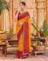 Vasthrlay Georgette Embroidery Unstitched Red Saree