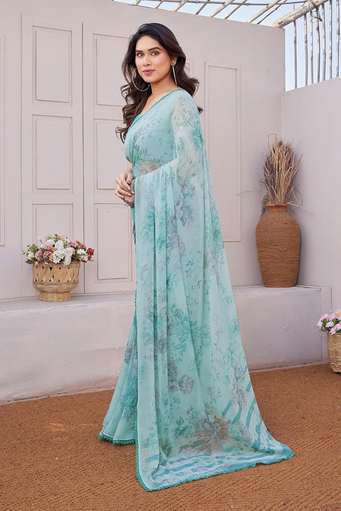 Vasthrlay Fashion Georgette Floral Printed Ethnic Wear