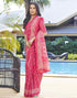 Vasthrlay Chanderi Bandhani Unstitched White Saree