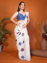 Vasthrlay White3 Womens Linen Ready To Wear Saree