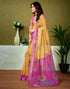 Vasthrlay Womens Cotton Printed Yellow Saree