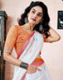 Vasthrlay Womens Printed Unstitched Dark Green Saree