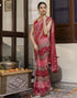Vasthrlay Georgette Bandhani Unstitched Maroon Saree