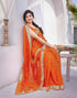 Vasthrlay Georgette Printed Jacquard Material Ethnic Wear