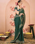 Vasthrlay Bandhani Embroidery Unstitched Rama Green Saree