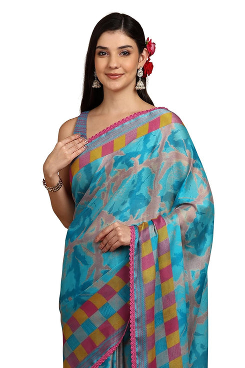 Vasthrlay Fashion Chiffon Geometric Printed Ethnic Wear