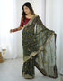 Vasthrlay Georgette Printed Unstitched Red Saree