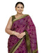 Vasthrlay Chiffon Bandhani Maroon Saree With Green Unstitched Blouse Piece