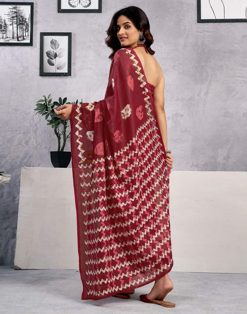 Vasthrlay Womens Printed Unstitched Green Saree