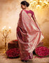 Vasthrlay Jacquard Banarasi Unstitched Mustard Saree