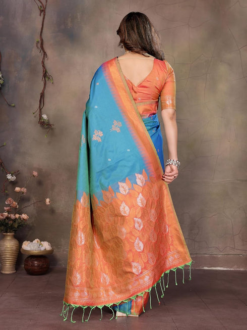 Vasthrlay Kanjivaram Saree Banarasi Blouse Wedding