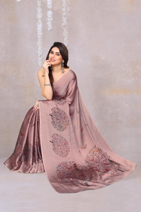 Vasthrlay Fashion Chiffon Printed Dusty Ethnic Wear