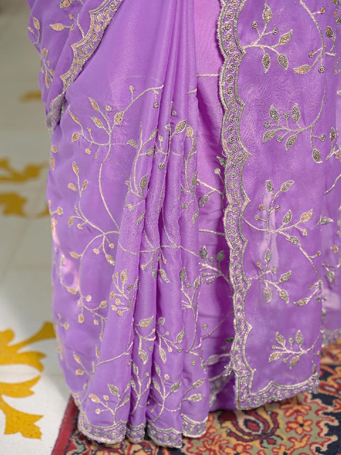 Vasthrlay Banarasi Weaving Yellow Saree