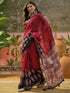 Vasthrlay Geometric Printed Unstitched Black Saree