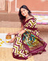 Vasthrlay Womens Abstract Unstitched Off White Saree