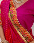 Vasthrlay Georgette Embroidery Unstitched Dark Green Saree