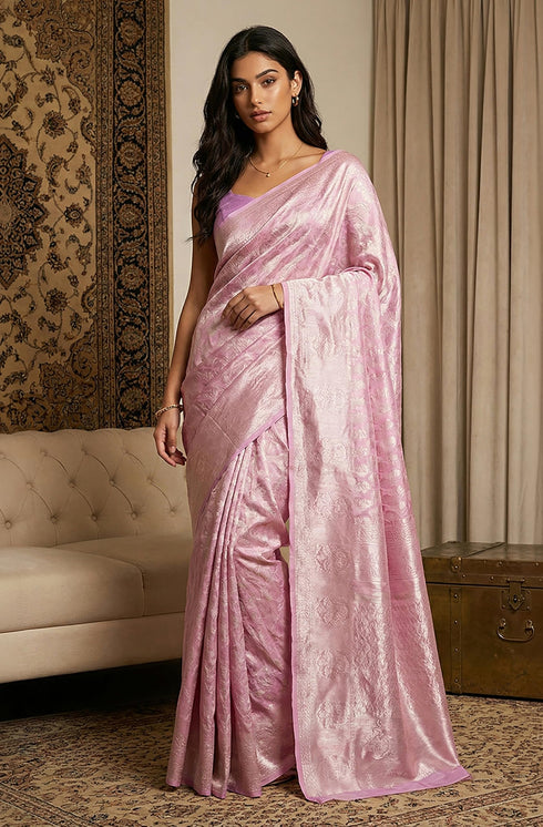 Vasthrlay Lavender Jacquard Saree