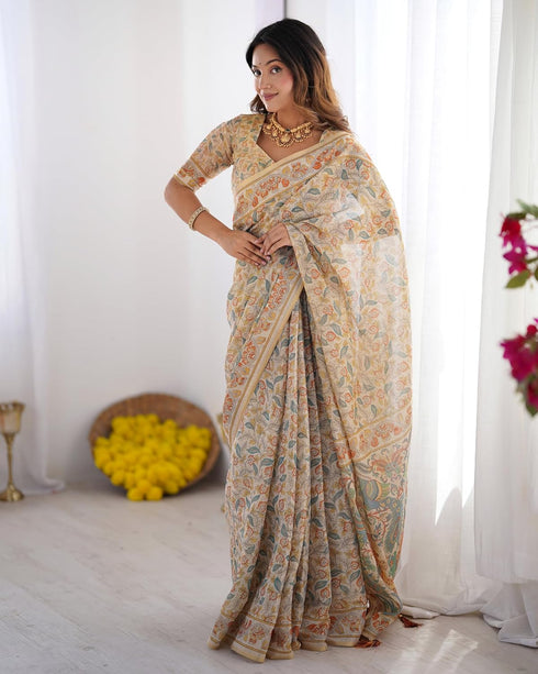 Vasthrlay Handloom Traditional Multicolour Saree