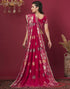 Vasthrlay Kanjivaram Banarasi Rani Pink | Golden Border Saree With Unstitched Blouse Piece