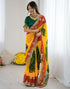 Vasthrlay Georgette Bandhani Unstitched Maroon Saree